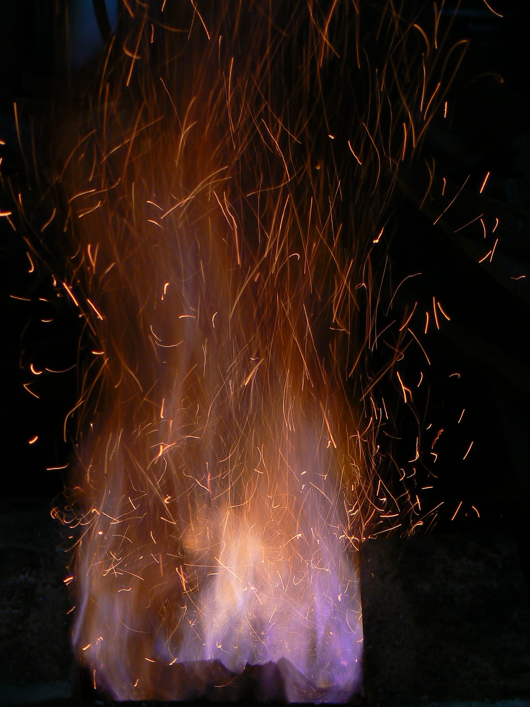 Feu de forge à charbon de bois